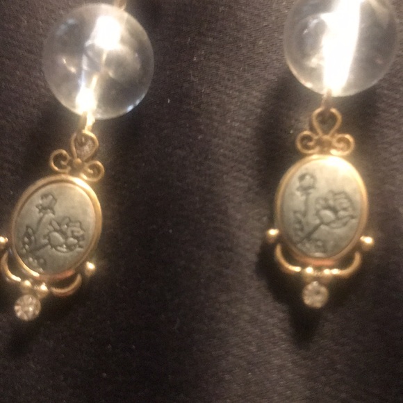 love, Savvy Handcrafted Crystal and Beaded, Rose Charm Accent Dangle Earrings - Picture 2 of 3